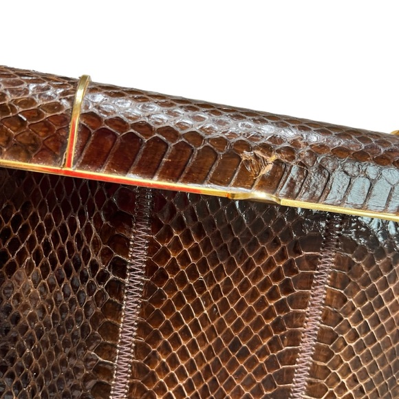 Vintage Glam: 1950's Authentic Snake Skin Handbag pre owned good condition - Picture 5 of 15